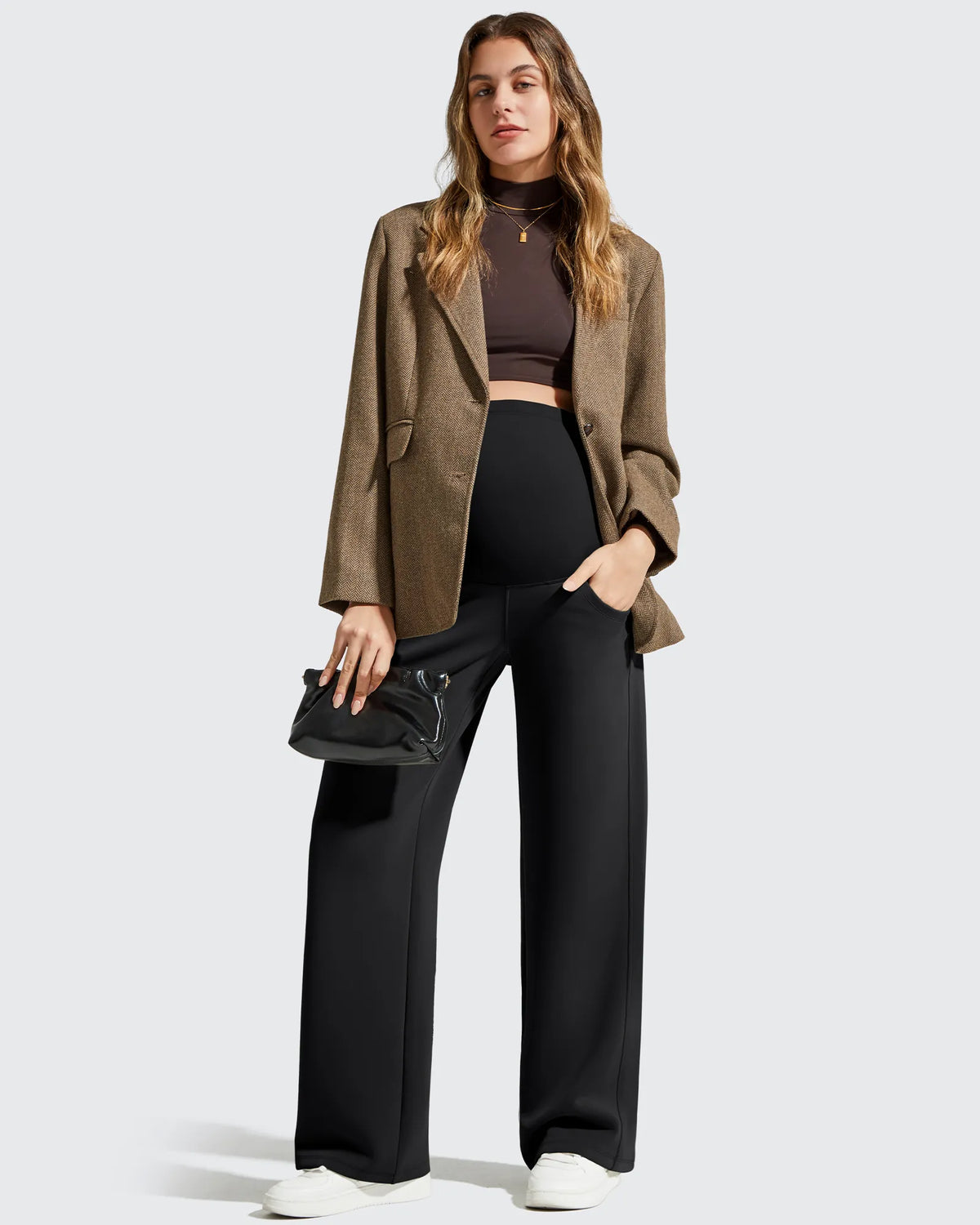 Smoofit Modal Elastic Waist Pockets Maternity Pants