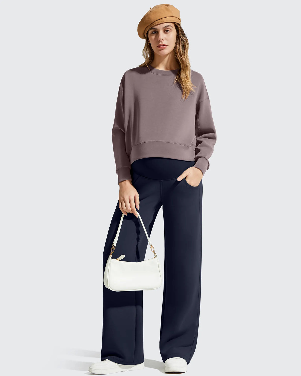 Smoofit Modal Elastic Waist Pockets Maternity Pants