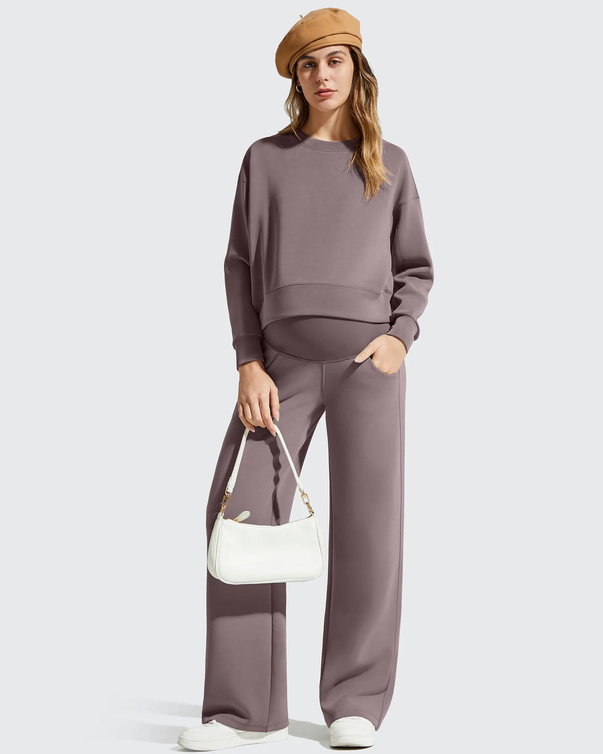 Smoofit Modal Elastic Waist Pockets Maternity Pants