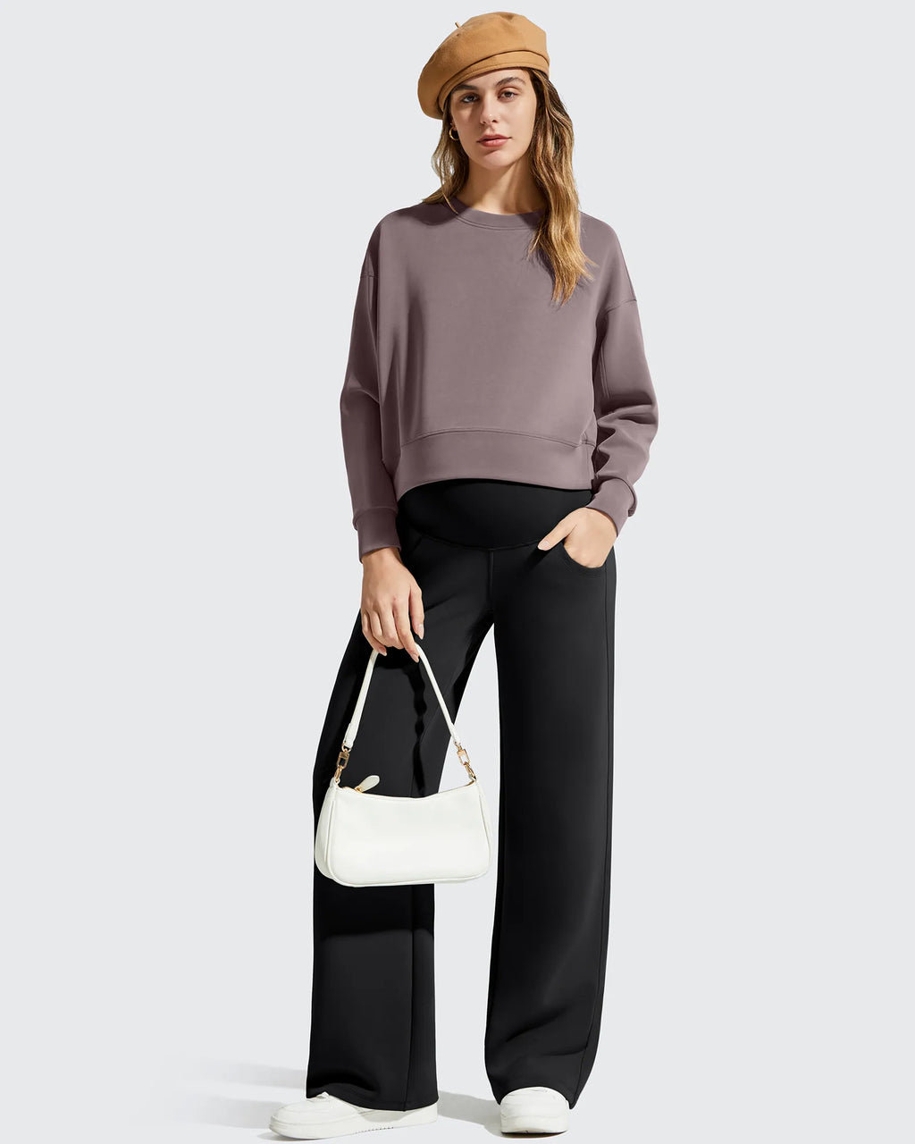 Smoofit Modal Elastic Waist Pockets Maternity Pants