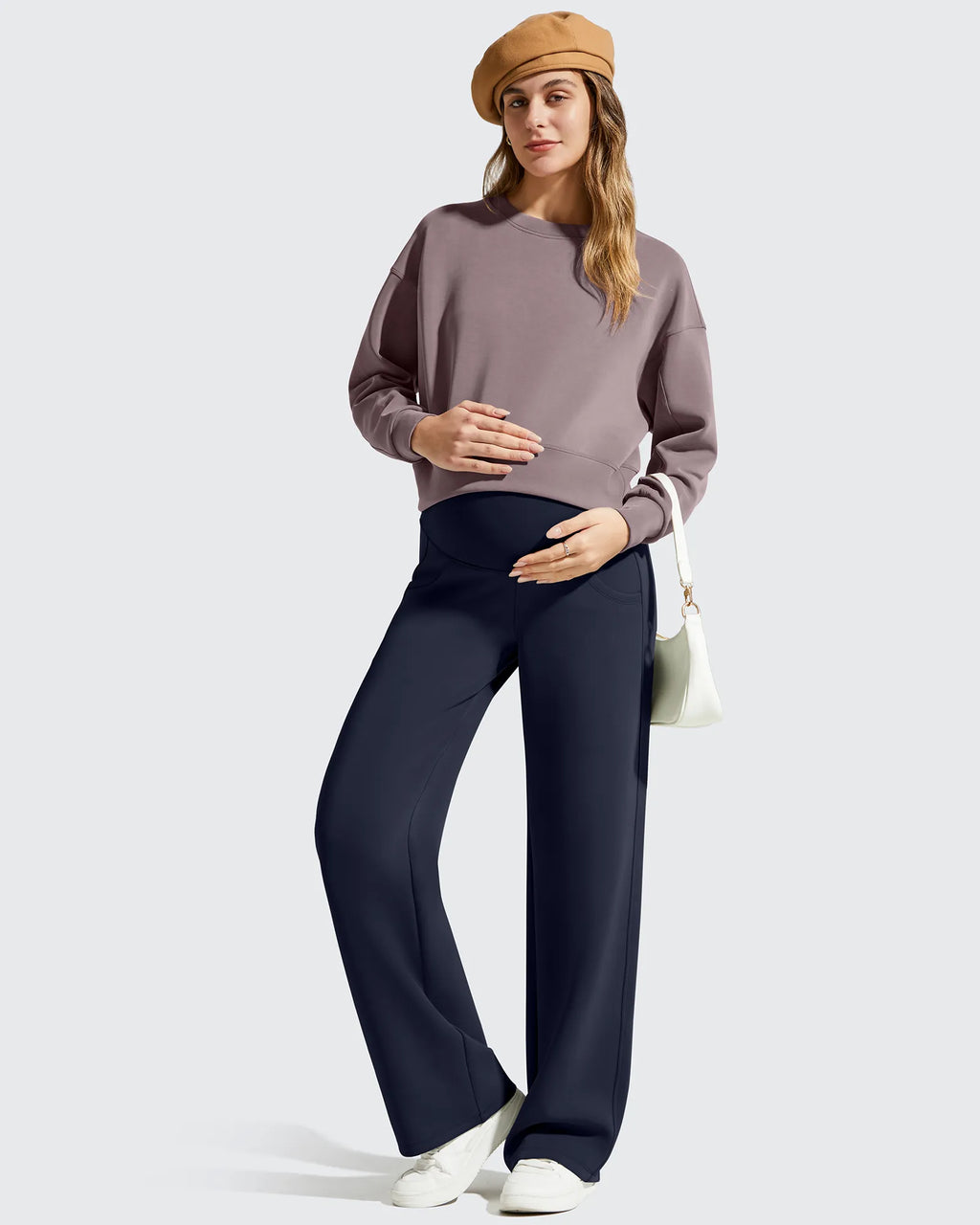 Smoofit Modal Elastic Waist Pockets Maternity Pants