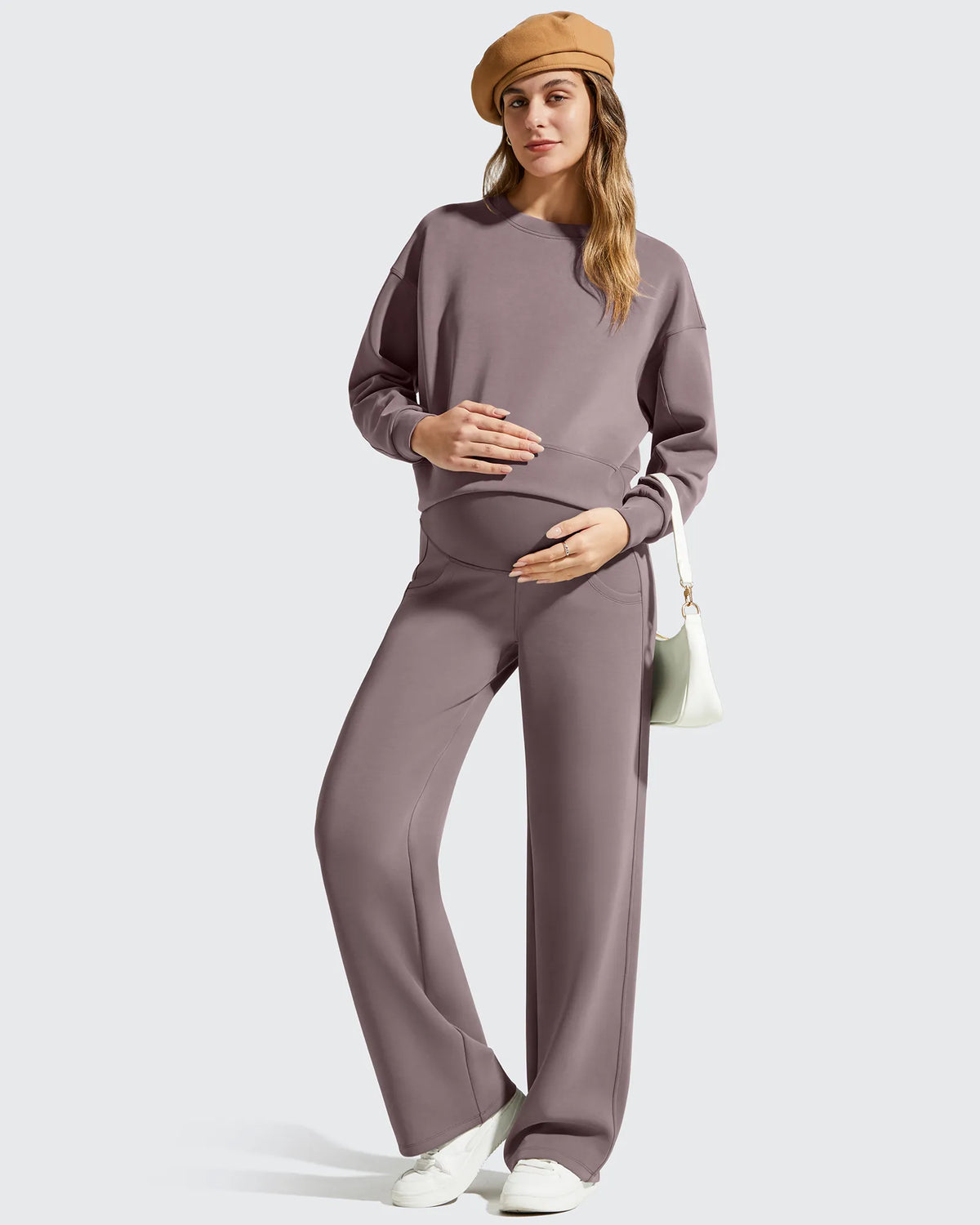 Smoofit Modal Elastic Waist Pockets Maternity Pants