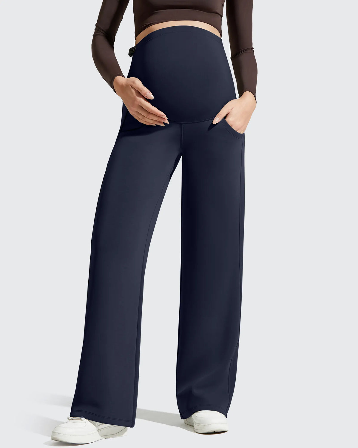Smoofit Modal Elastic Waist Pockets Maternity Pants