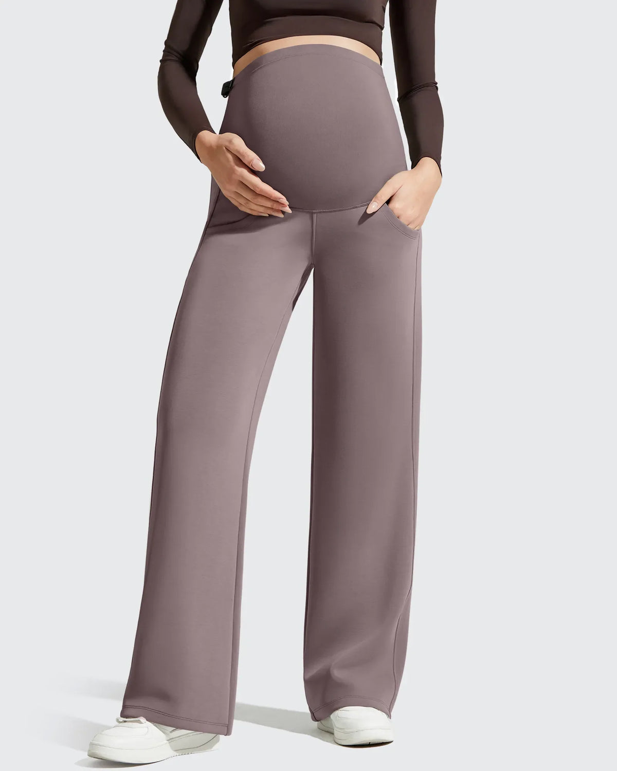 Smoofit Modal Elastic Waist Pockets Maternity Pants