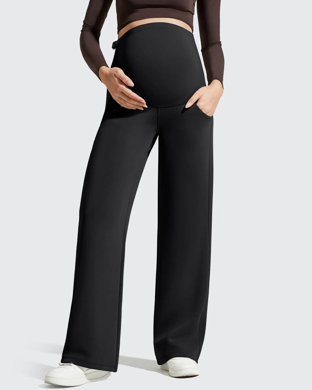 Smoofit Modal Elastic Waist Pockets Maternity Pants
