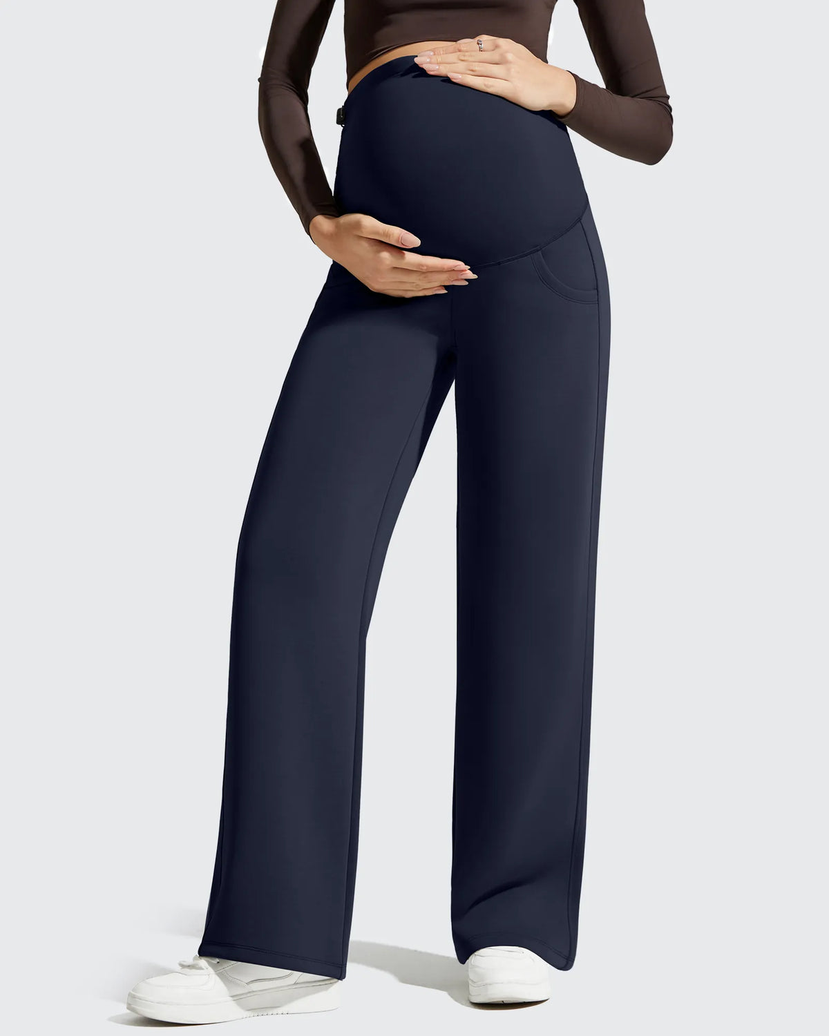 Smoofit Modal Elastic Waist Pockets Maternity Pants
