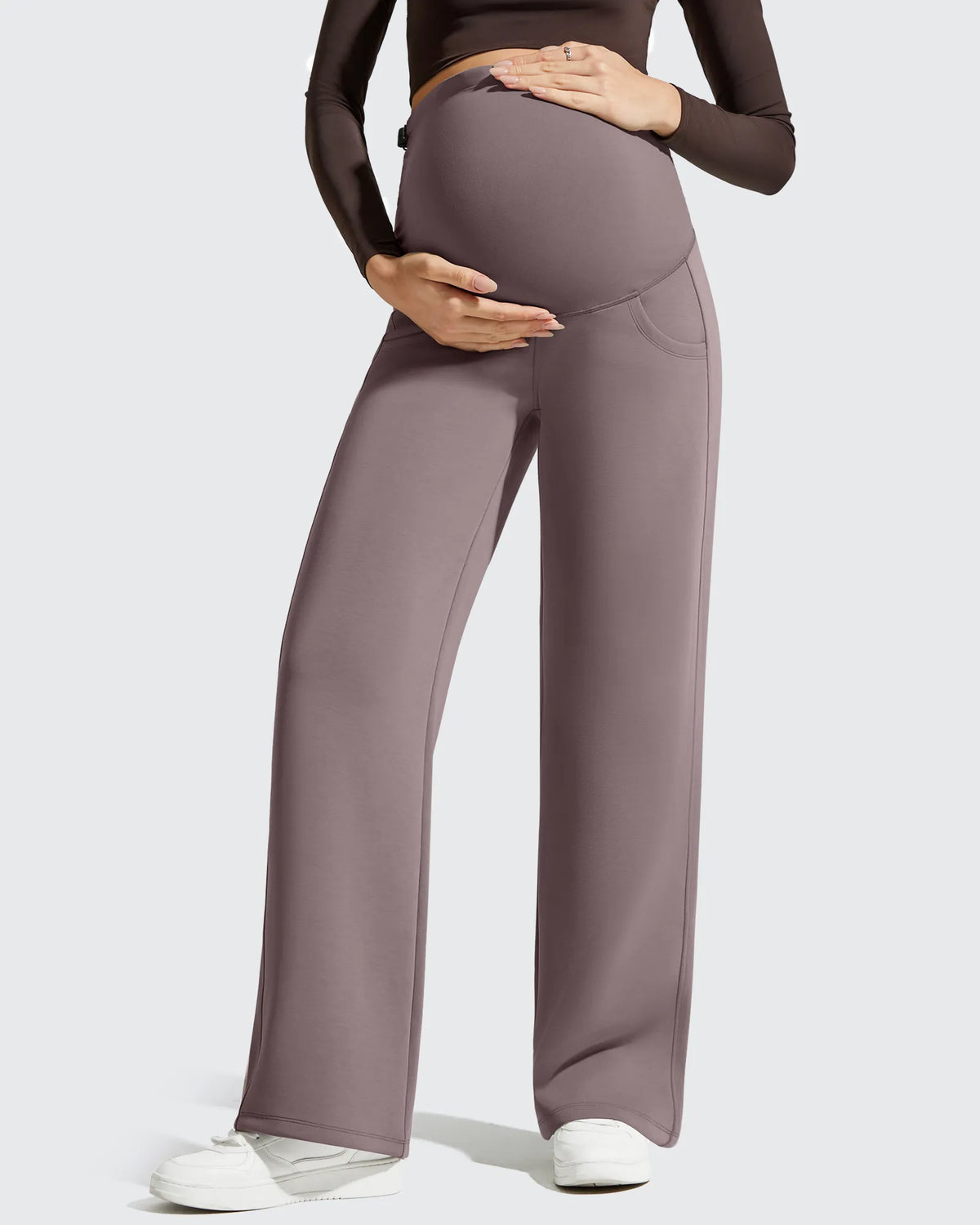 Smoofit Modal Elastic Waist Pockets Maternity Pants