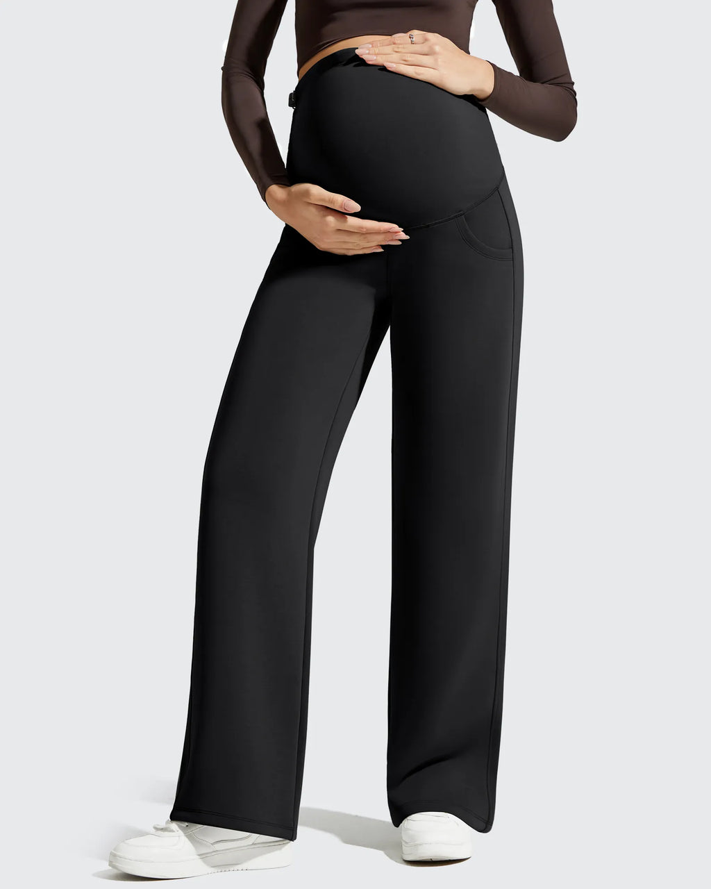 Smoofit Modal Elastic Waist Pockets Maternity Pants