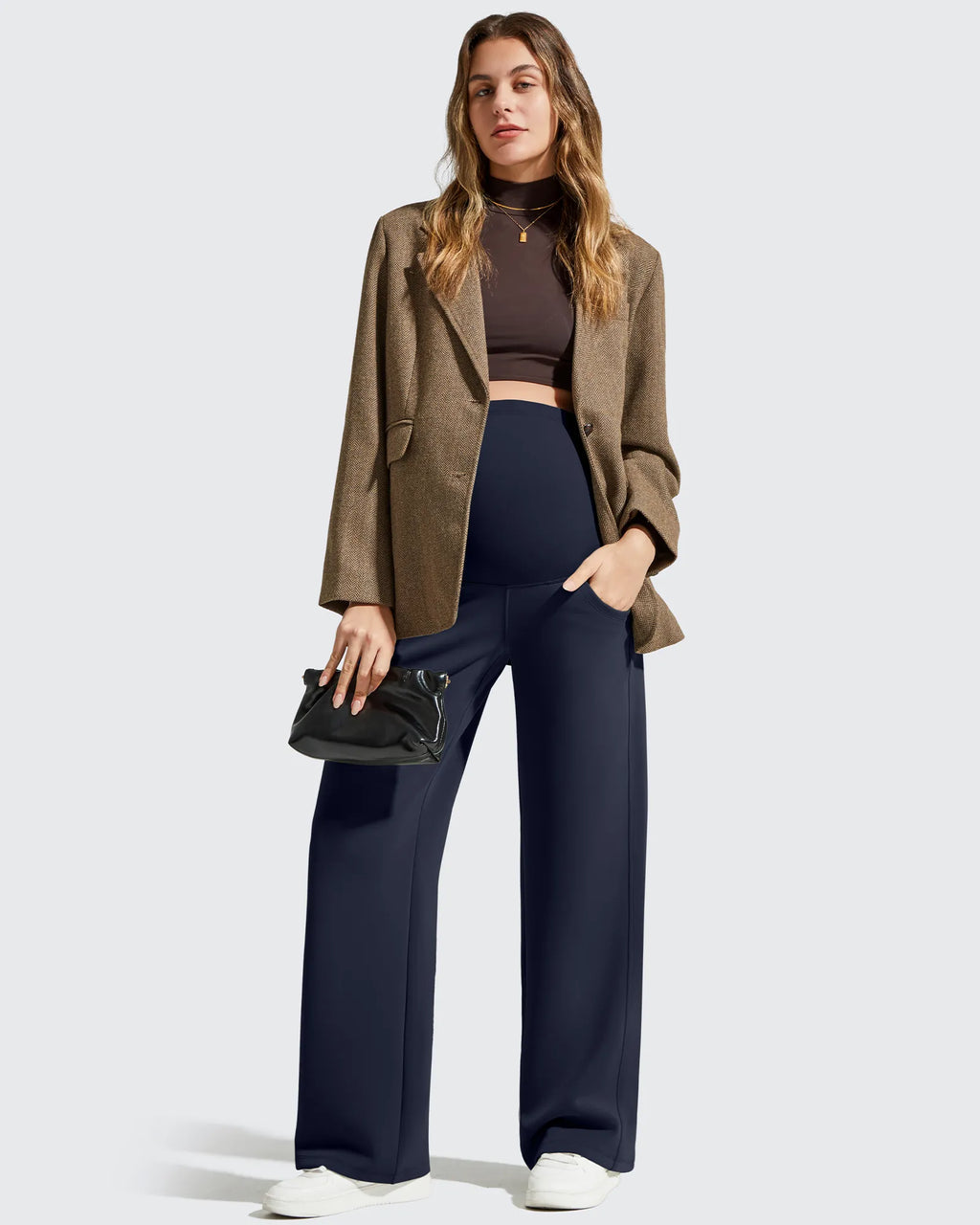 Smoofit Modal Elastic Waist Pockets Maternity Pants