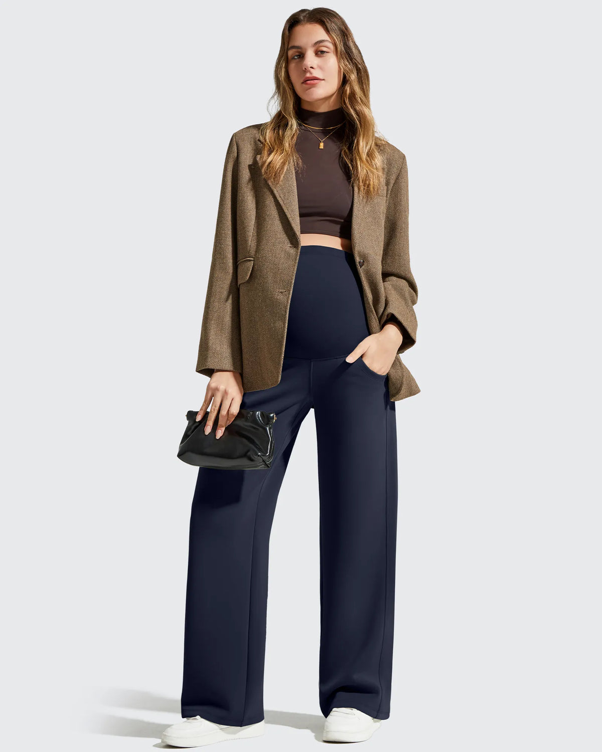 Smoofit Modal Elastic Waist Pockets Maternity Pants