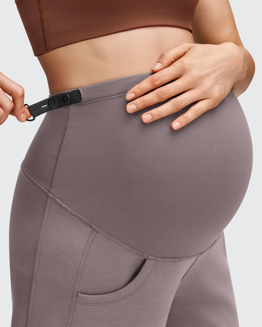 Smoofit Modal Elastic Waist Pockets Maternity Pants