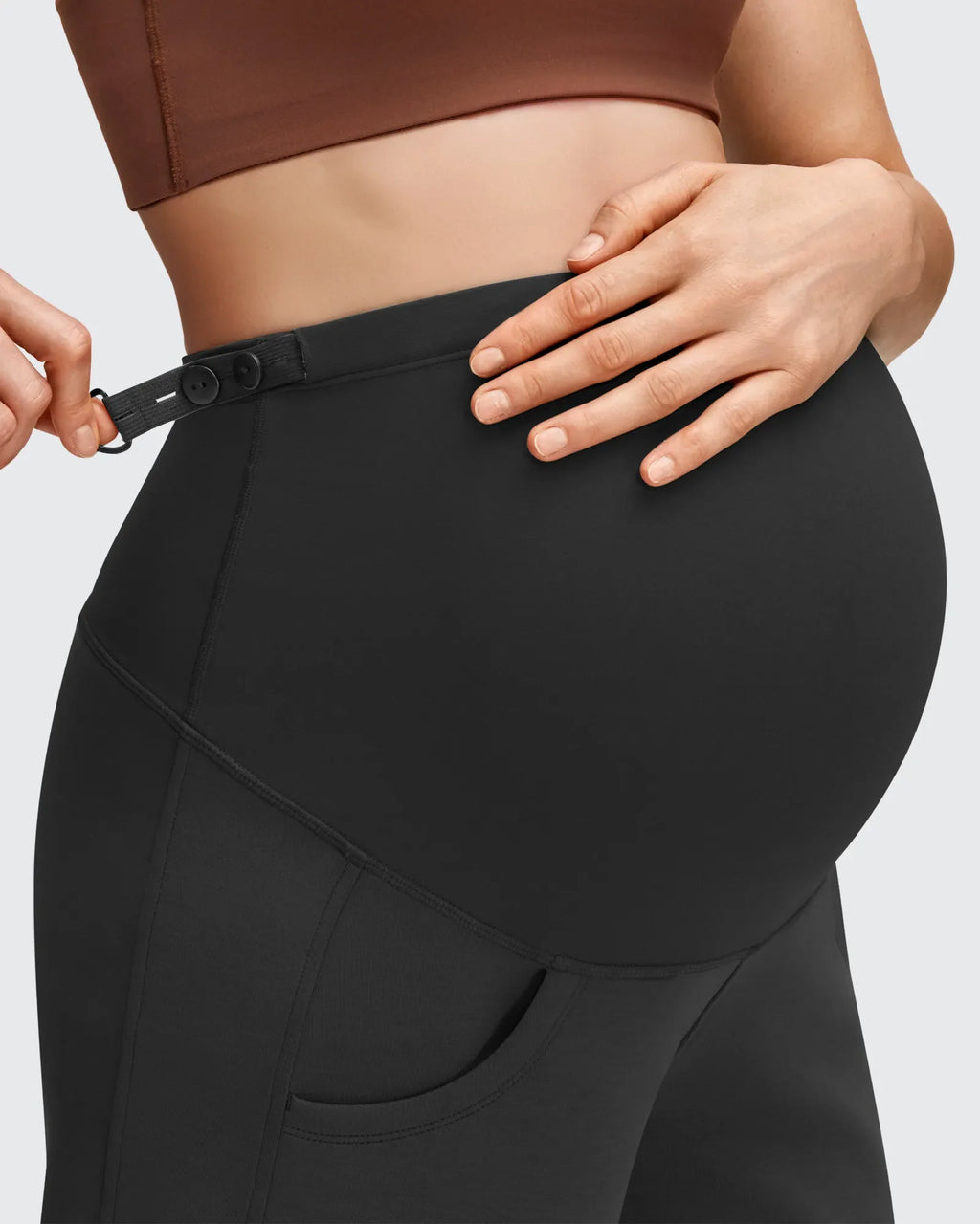 Smoofit Modal Elastic Waist Pockets Maternity Pants