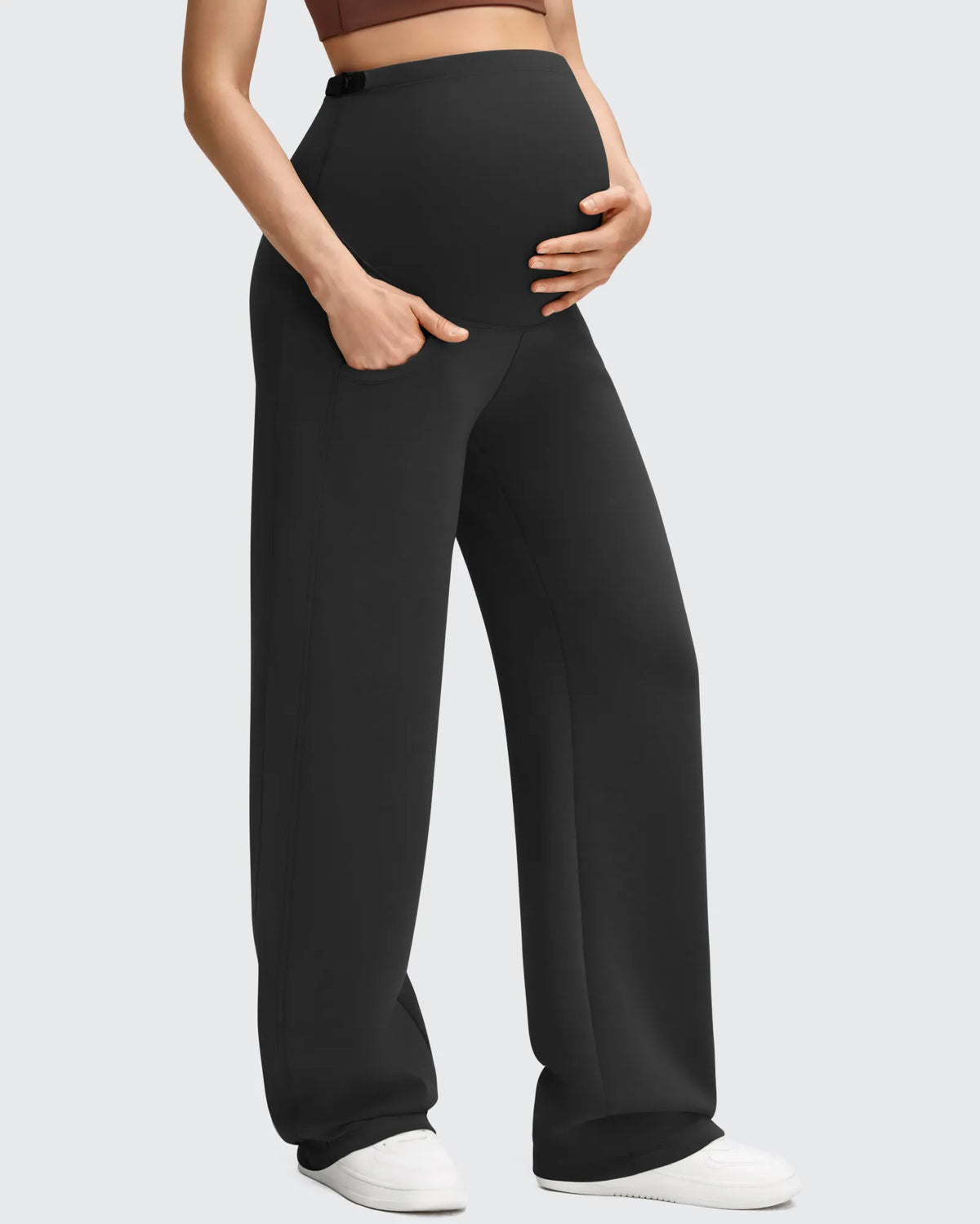 Smoofit Modal Elastic Waist Pockets Maternity Pants