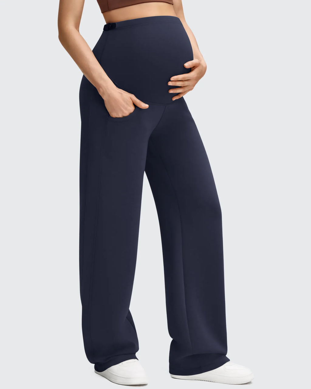 Smoofit Modal Elastic Waist Pockets Maternity Pants