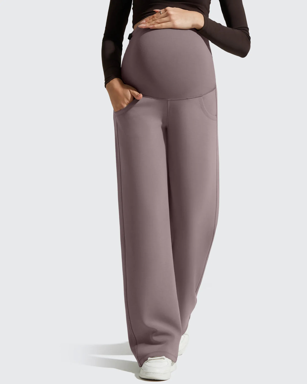 Smoofit Modal Elastic Waist Pockets Maternity Pants