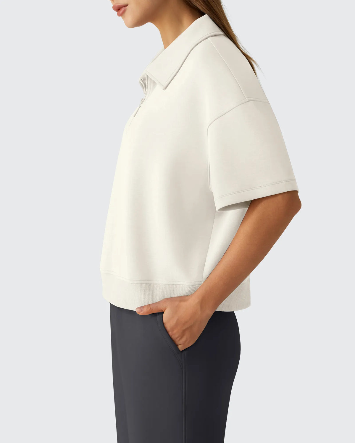Smoofit Modal Soft Zip Up Polo Shirts Short Sleeve