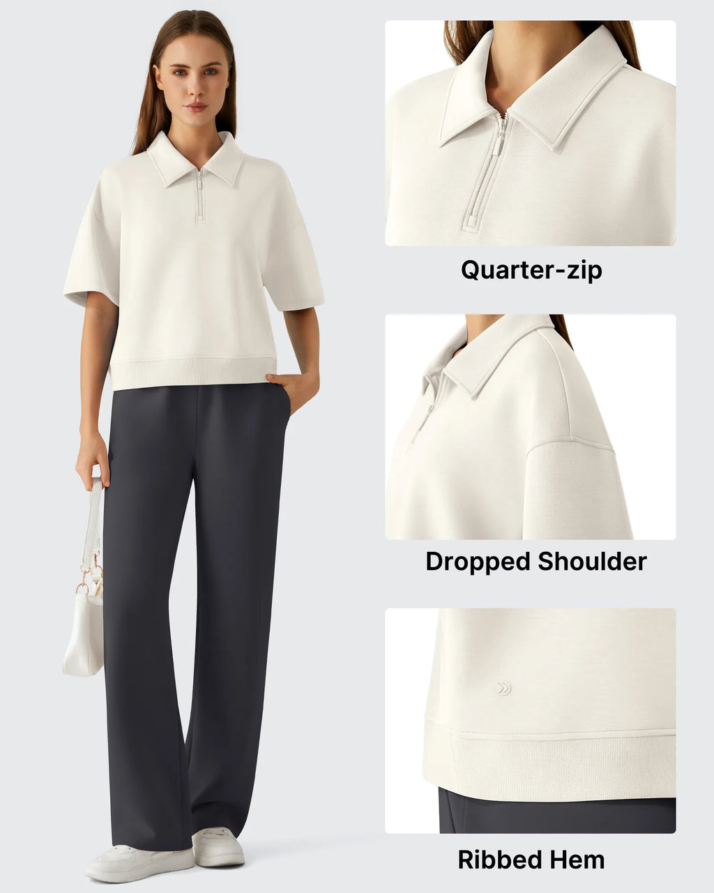 Smoofit Modal Soft Zip Up Polo Shirts Short Sleeve