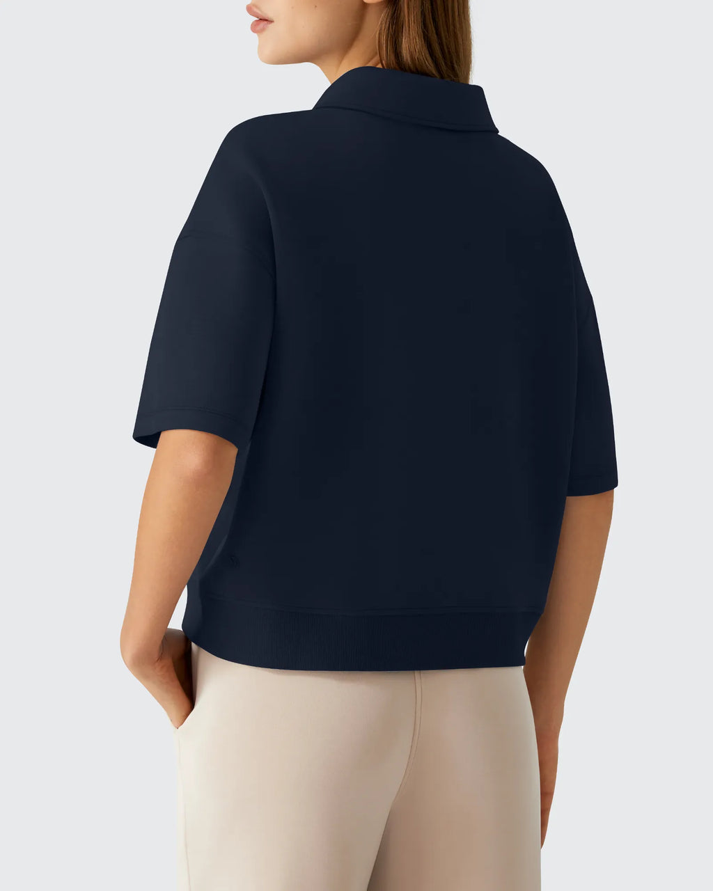 Smoofit Modal Soft Zip Up Polo Shirts Short Sleeve