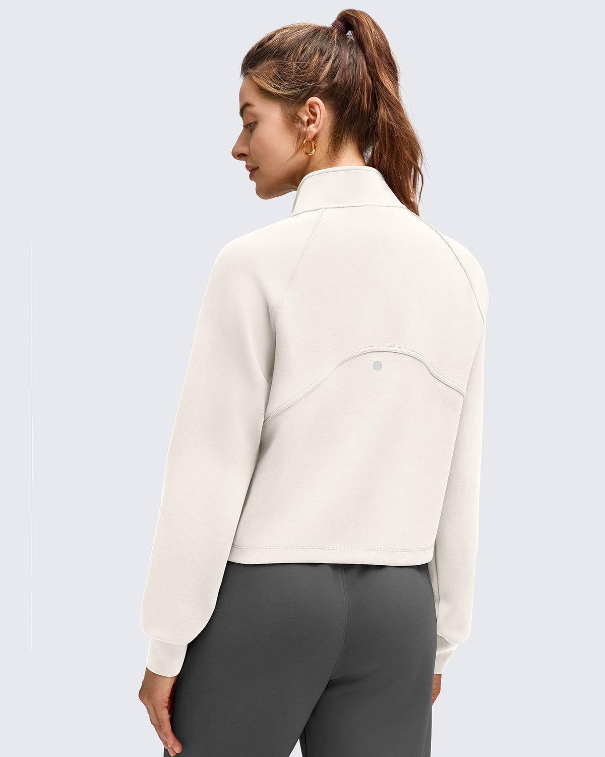 Smoofit Modal Zip Up Mock Neck Pockets Sweatshirts