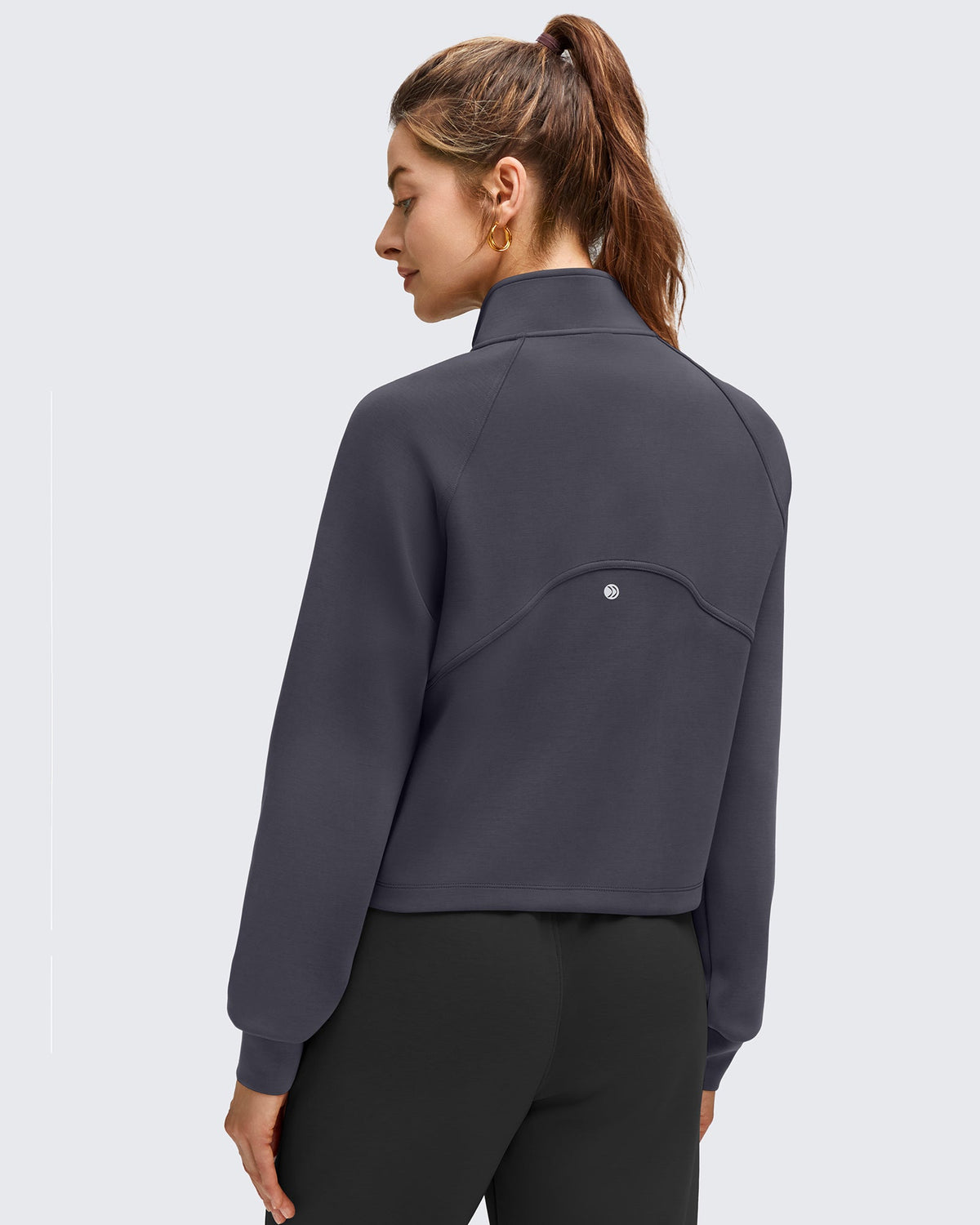 Smoofit Modal Zip Up Mock Neck Pockets Sweatshirts