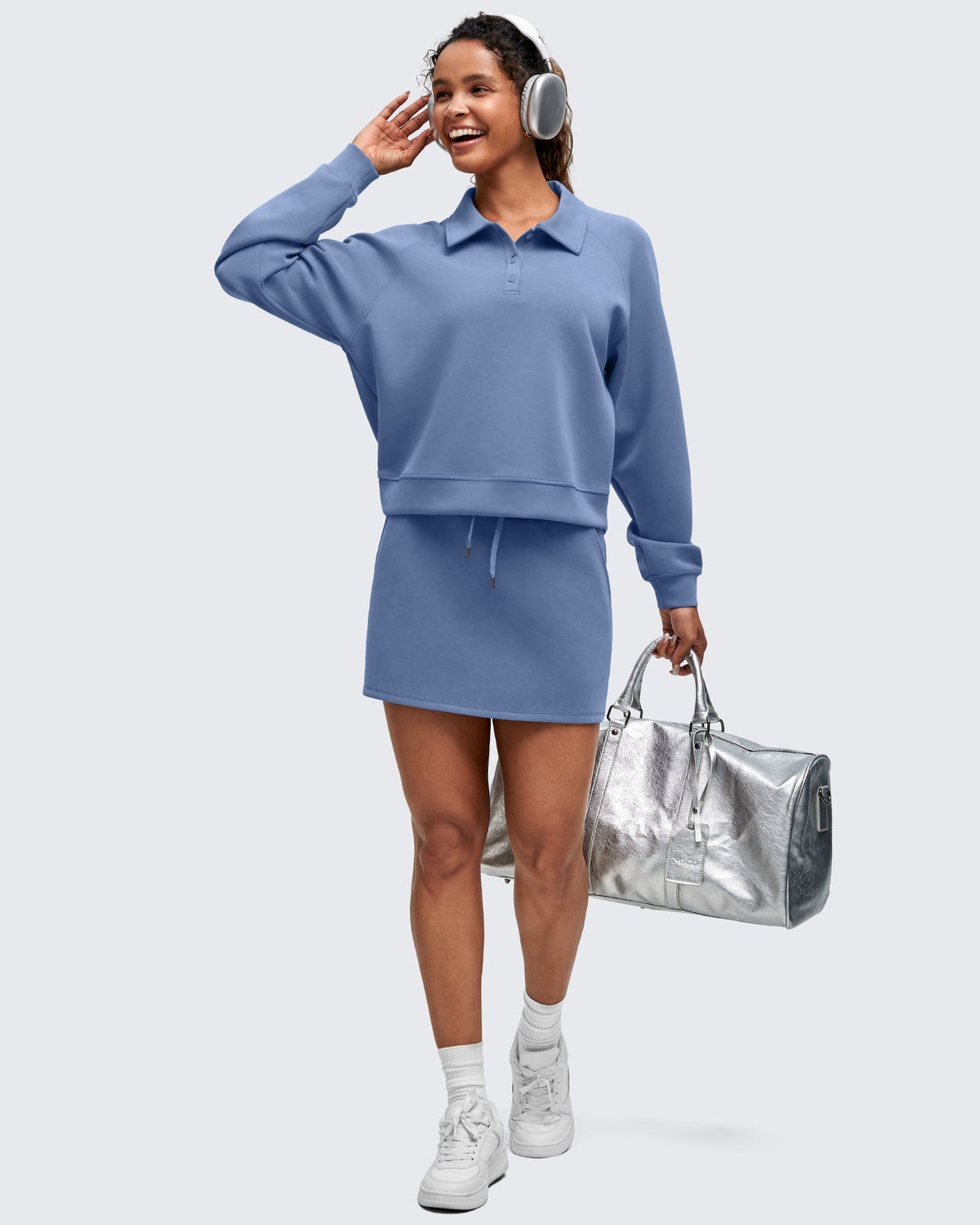 Smoofit Polo Pullover Button Up Sweatshirts