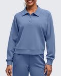 Smoofit Polo Pullover Button Up Sweatshirts