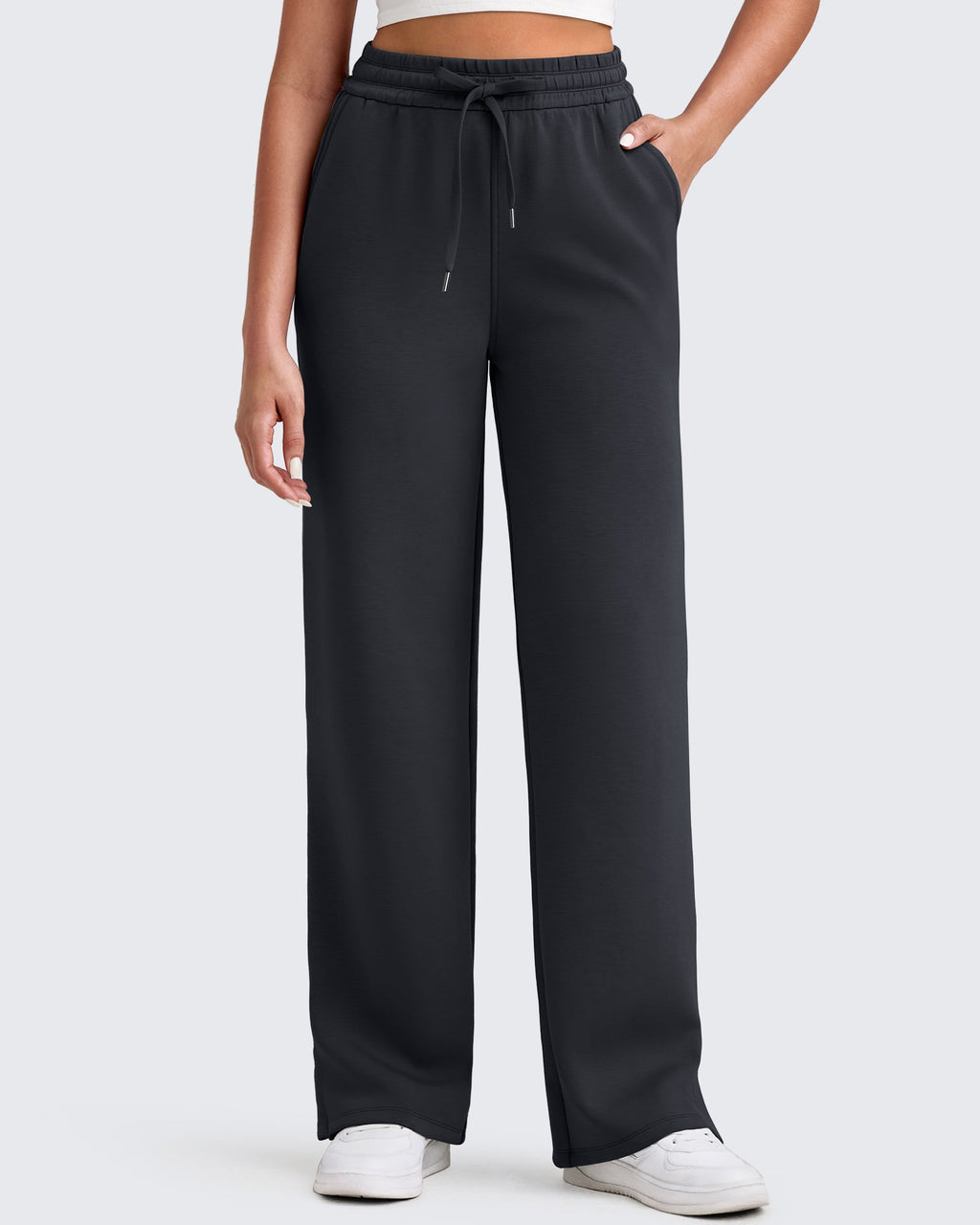 Smoofit Side Slit Drawstring Loose Sweatpants