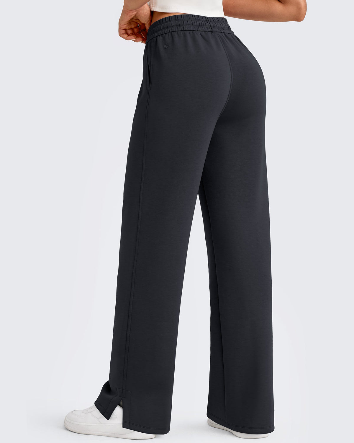 Smoofit Side Slit Drawstring Loose Sweatpants