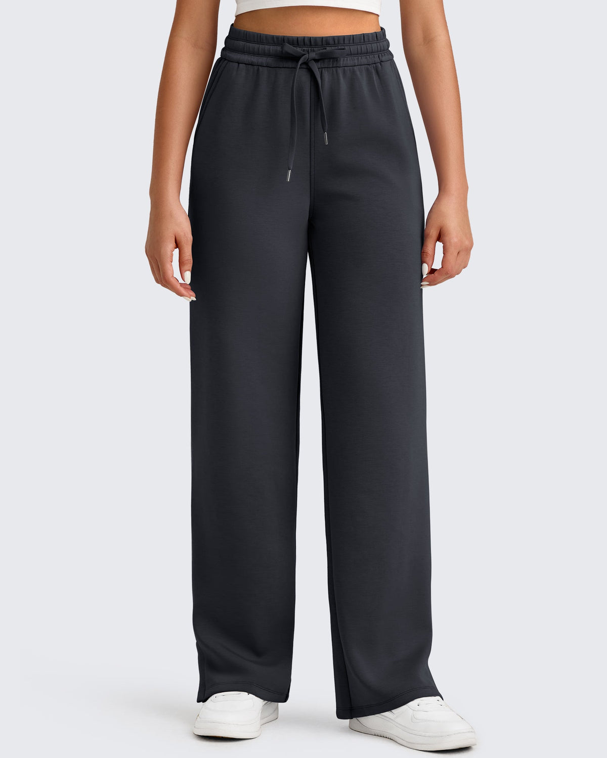 Smoofit Side Slit Drawstring Loose Sweatpants
