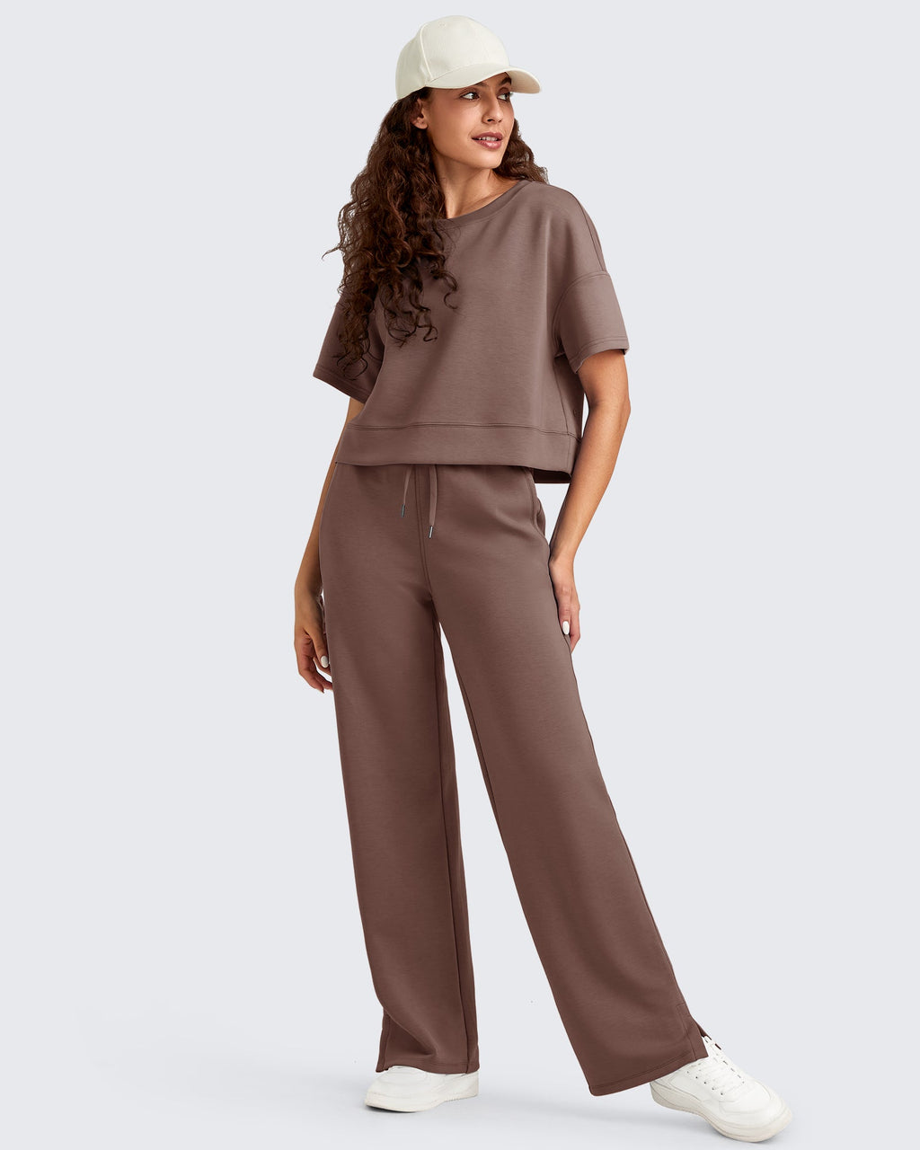 Smoofit Side Slit Drawstring Loose Sweatpants
