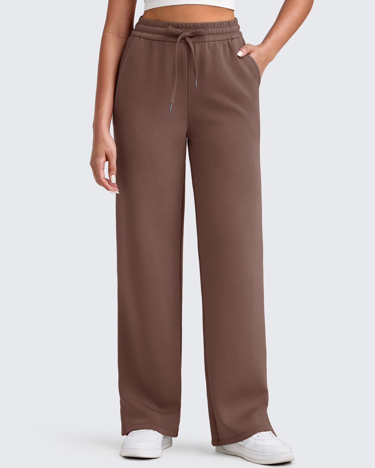 Smoofit Side Slit Drawstring Loose Sweatpants