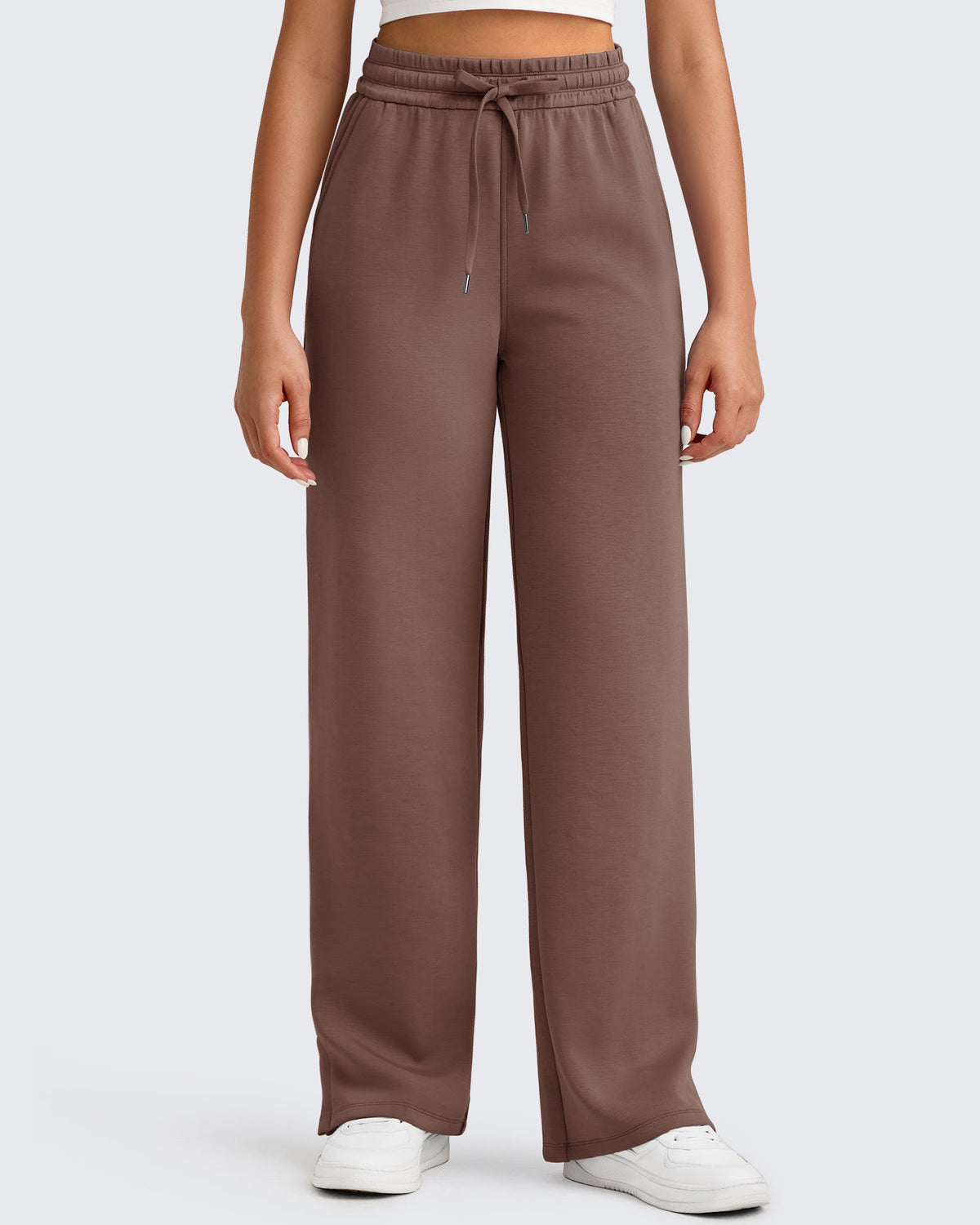 Smoofit Side Slit Drawstring Loose Sweatpants