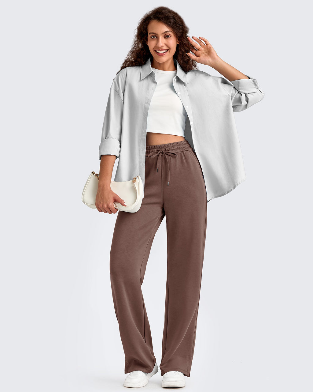 Smoofit Side Slit Drawstring Loose Sweatpants