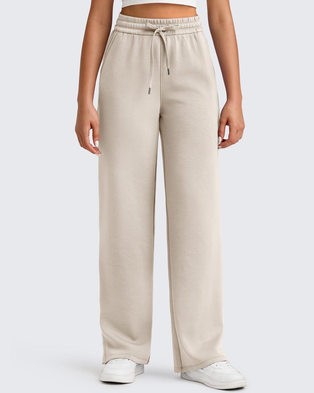 Smoofit Side Slit Drawstring Loose Sweatpants