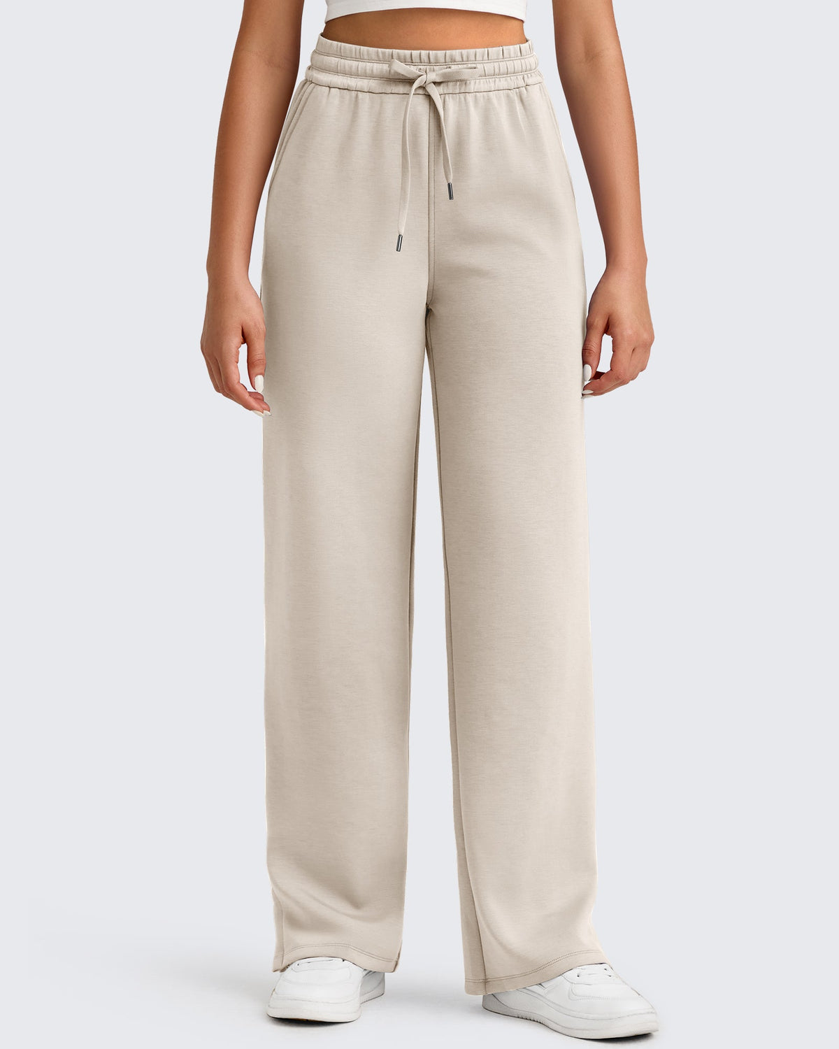 Smoofit Side Slit Drawstring Loose Sweatpants