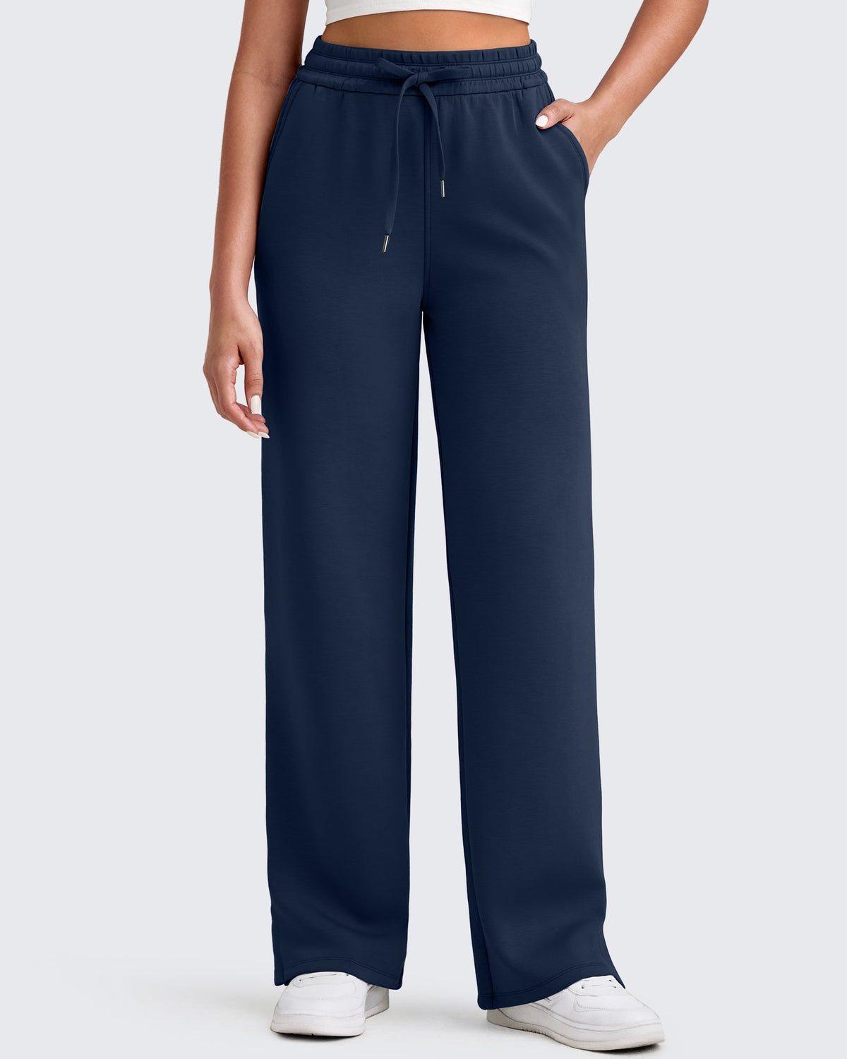 Smoofit Side Slit Drawstring Loose Sweatpants