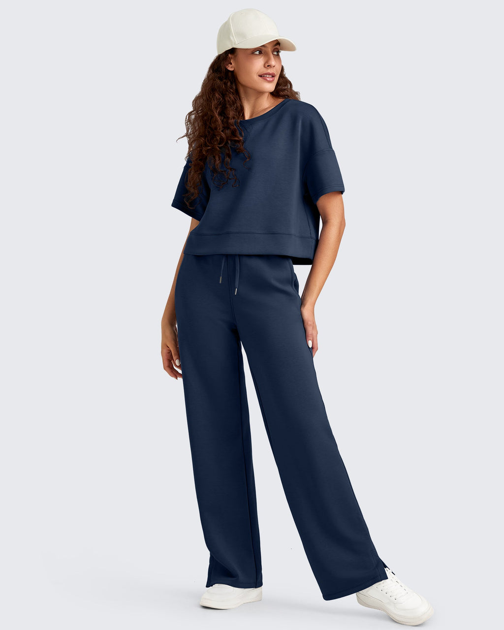 Smoofit Side Slit Drawstring Loose Sweatpants