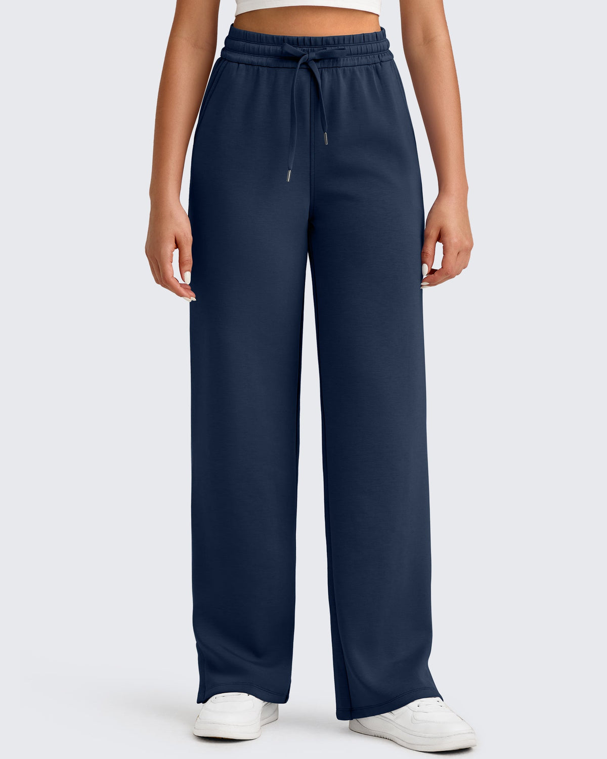 Smoofit Side Slit Drawstring Loose Sweatpants