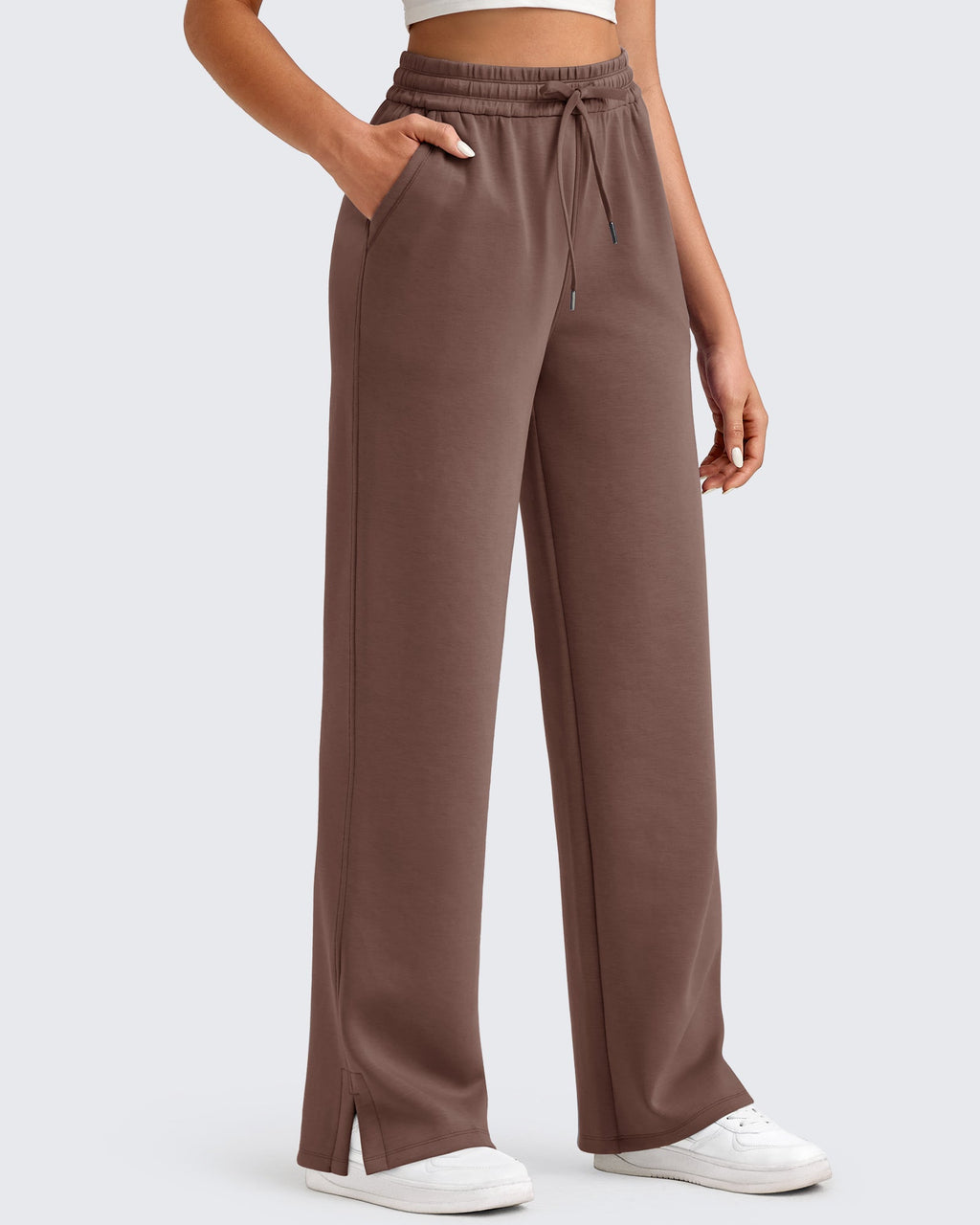 Smoofit Side Slit Drawstring Loose Sweatpants