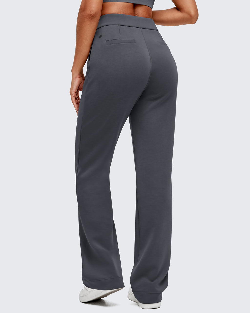 Smoofit Straight Leg Elastic High Waist Dress Pants