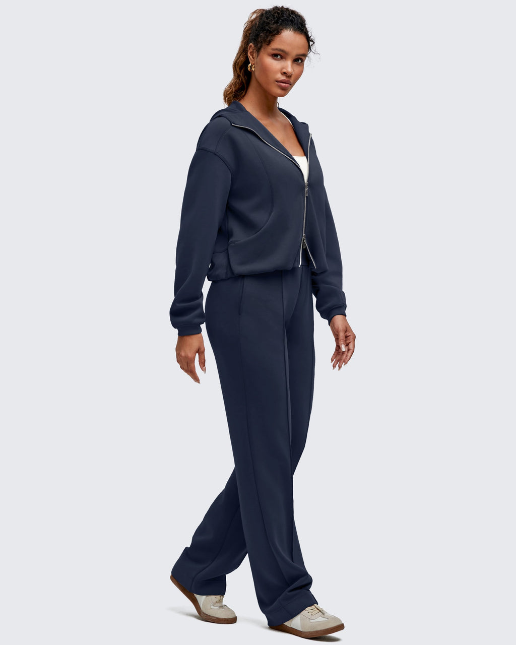 Smoofit Straight Leg Elastic High Waist Dress Pants