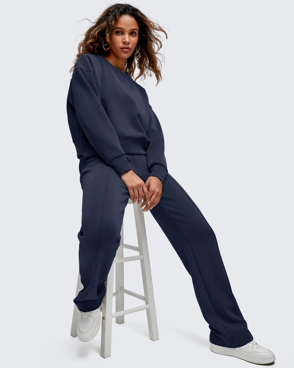 Smoofit Straight Leg Elastic High Waist Dress Pants