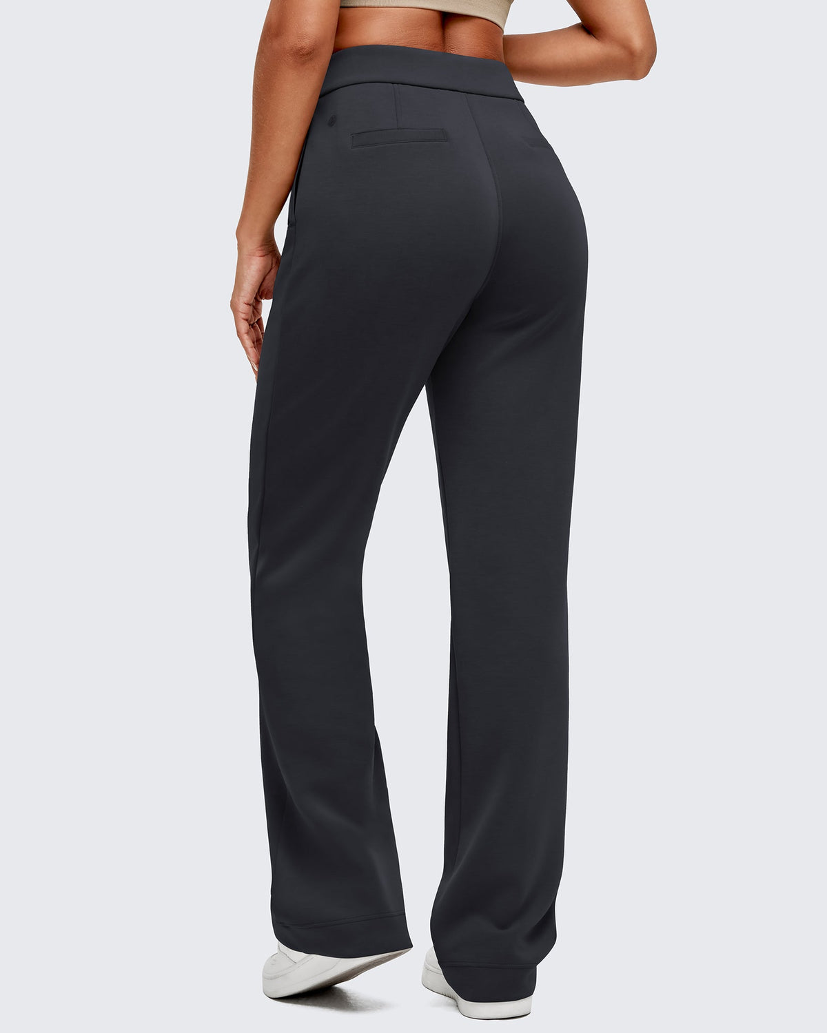 Smoofit Straight Leg Elastic High Waist Dress Pants