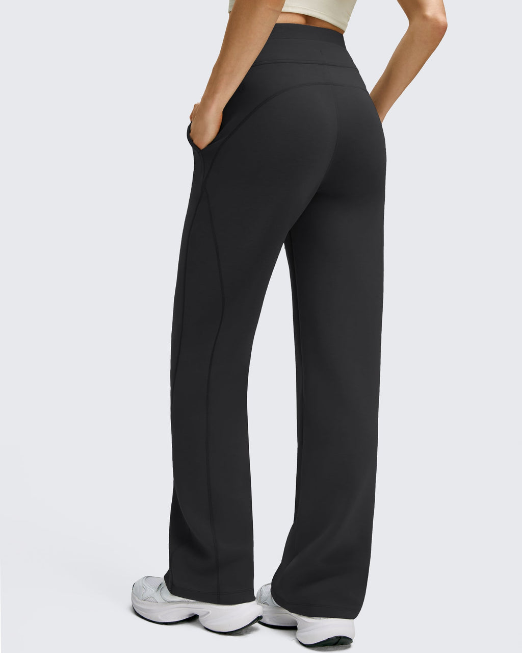 Smoofit Wide Leg Drawstring Double Layer Waist Pants