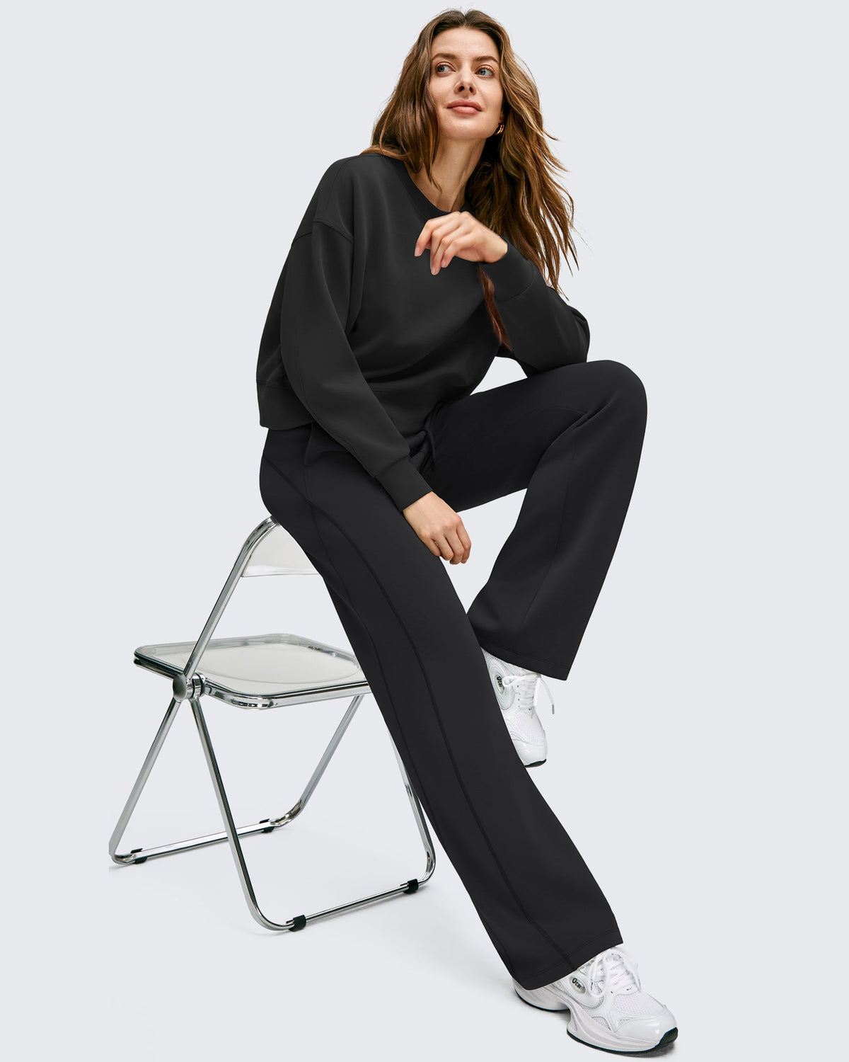 Smoofit Wide Leg Drawstring Double Layer Waist Pants