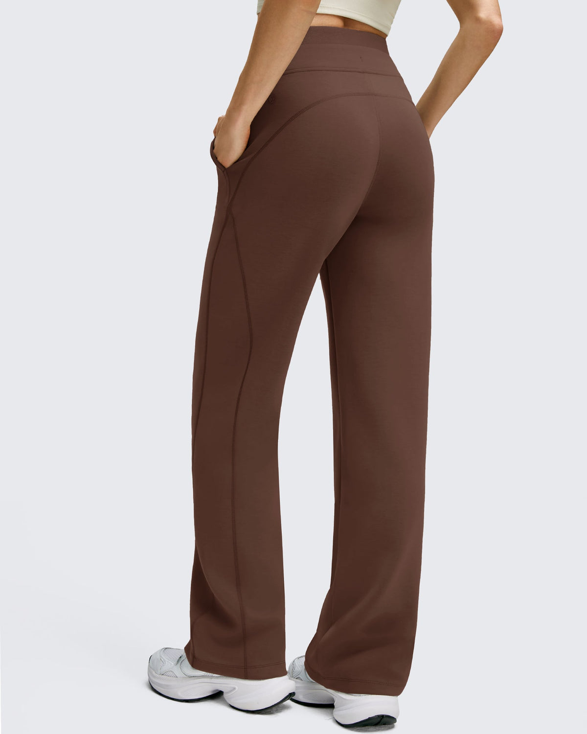 Smoofit Wide Leg Drawstring Double Layer Waist Pants