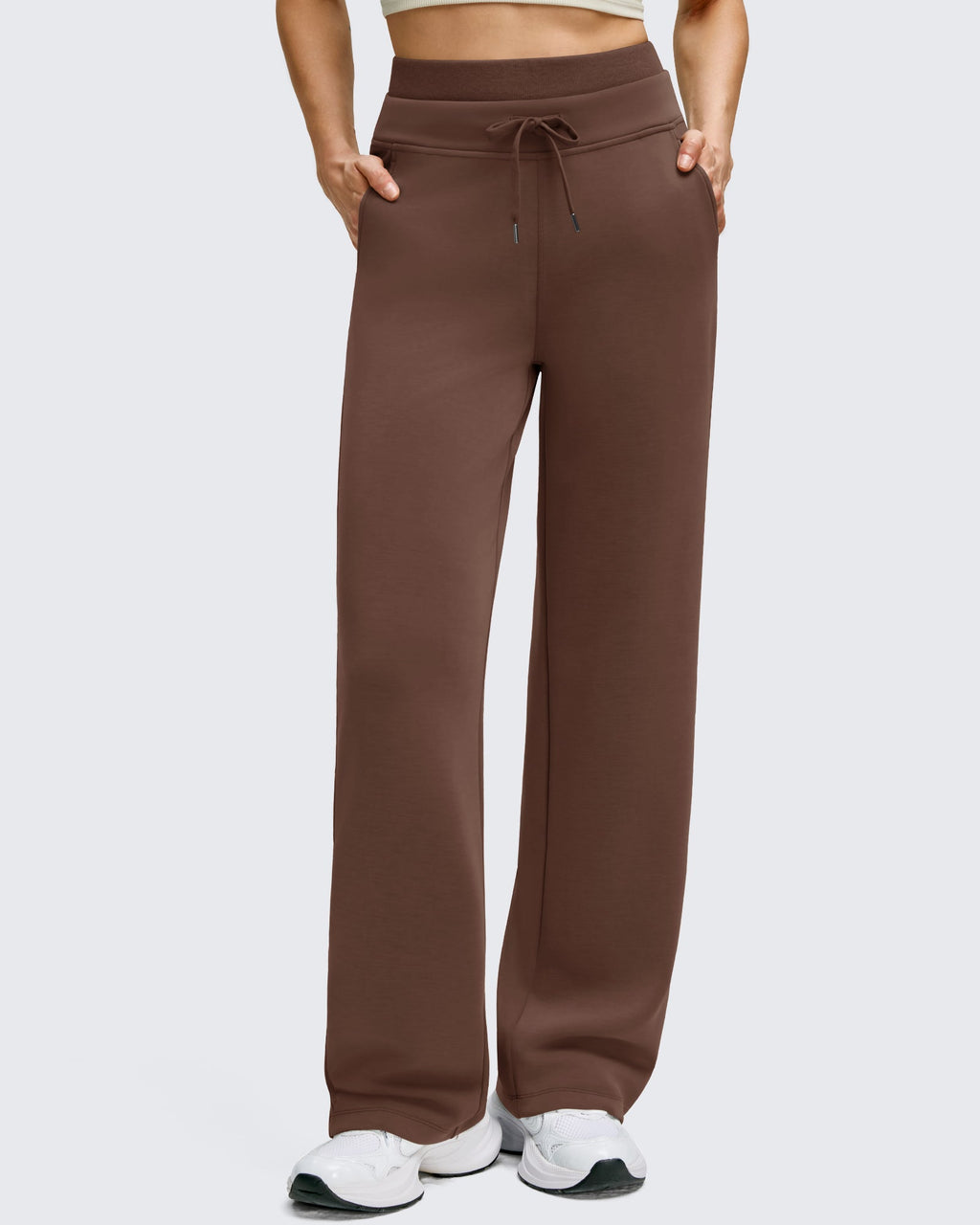 Smoofit Wide Leg Drawstring Double Layer Waist Pants