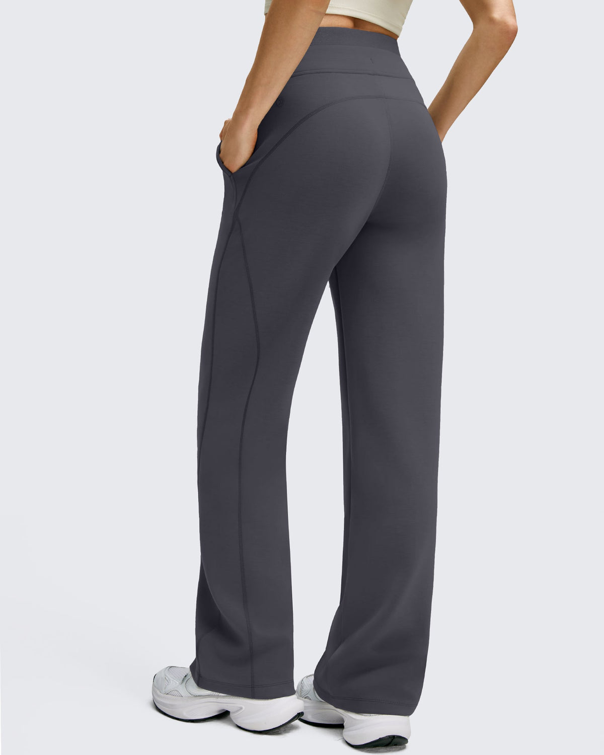 Smoofit Wide Leg Drawstring Double Layer Waist Pants