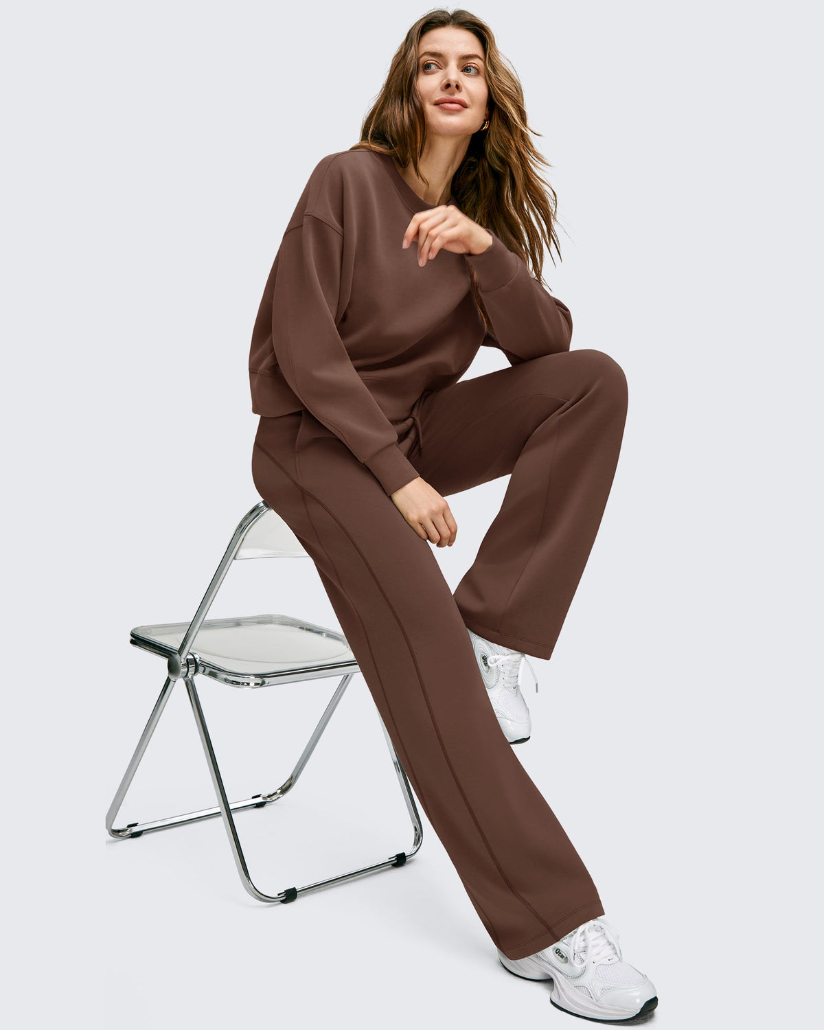 Smoofit Wide Leg Drawstring Double Layer Waist Pants