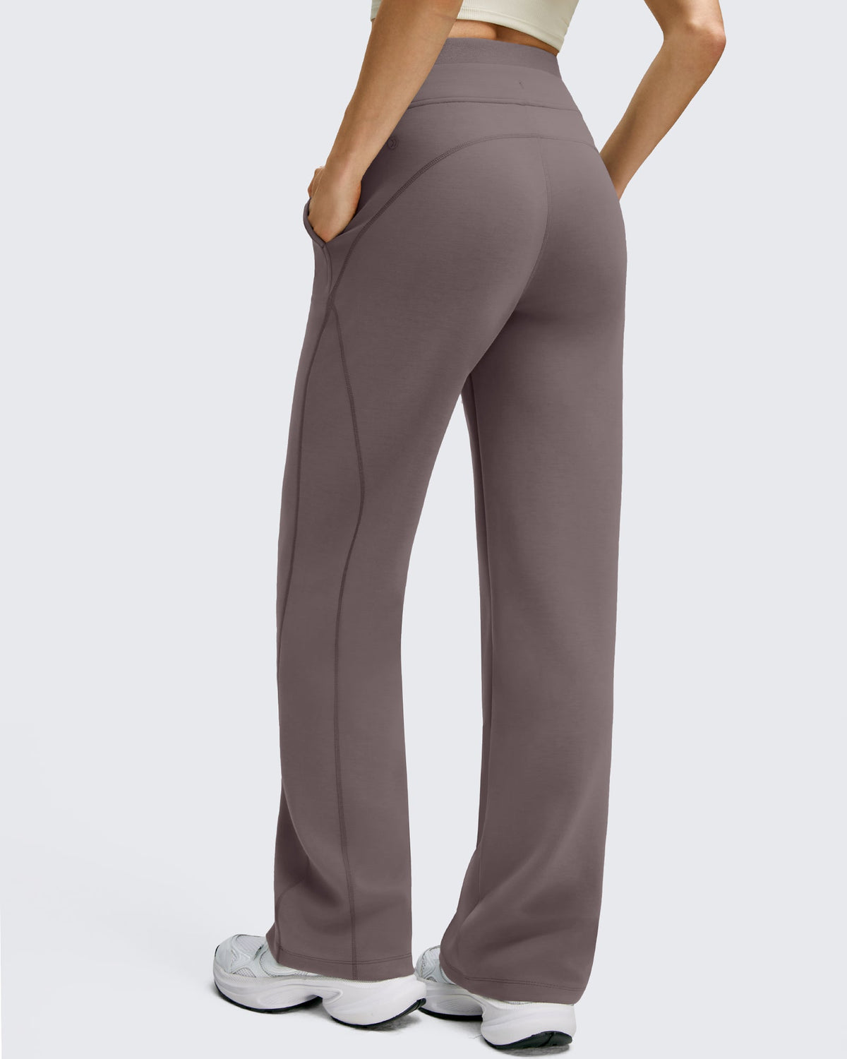 Smoofit Wide Leg Drawstring Double Layer Waist Pants